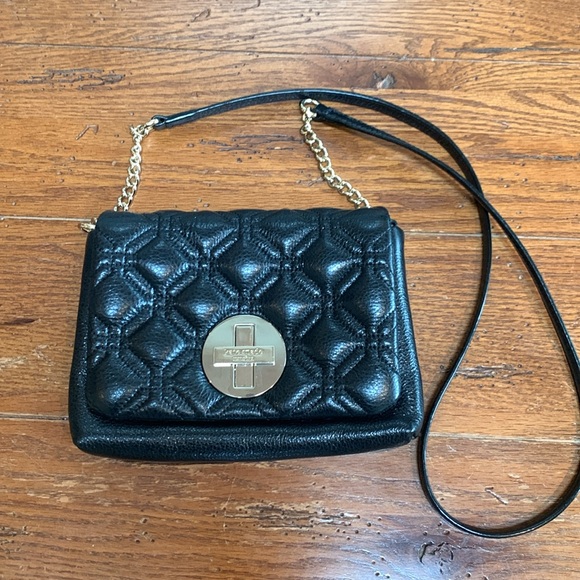 Kate Spade Astor Court Naomi Quilted Crossbody Bag Shimmer Black Chain Small - Picture 14 of 14